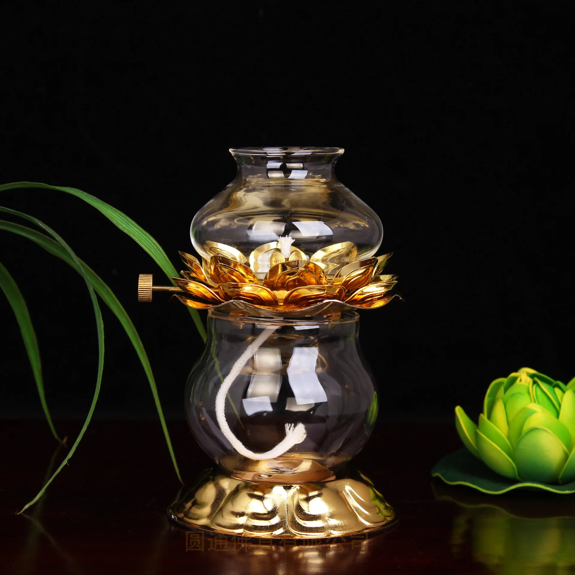 Direct Supply Alloy Lotus Butter Lamp Buddhist Supplies Long Lasting Oil Light for Temple