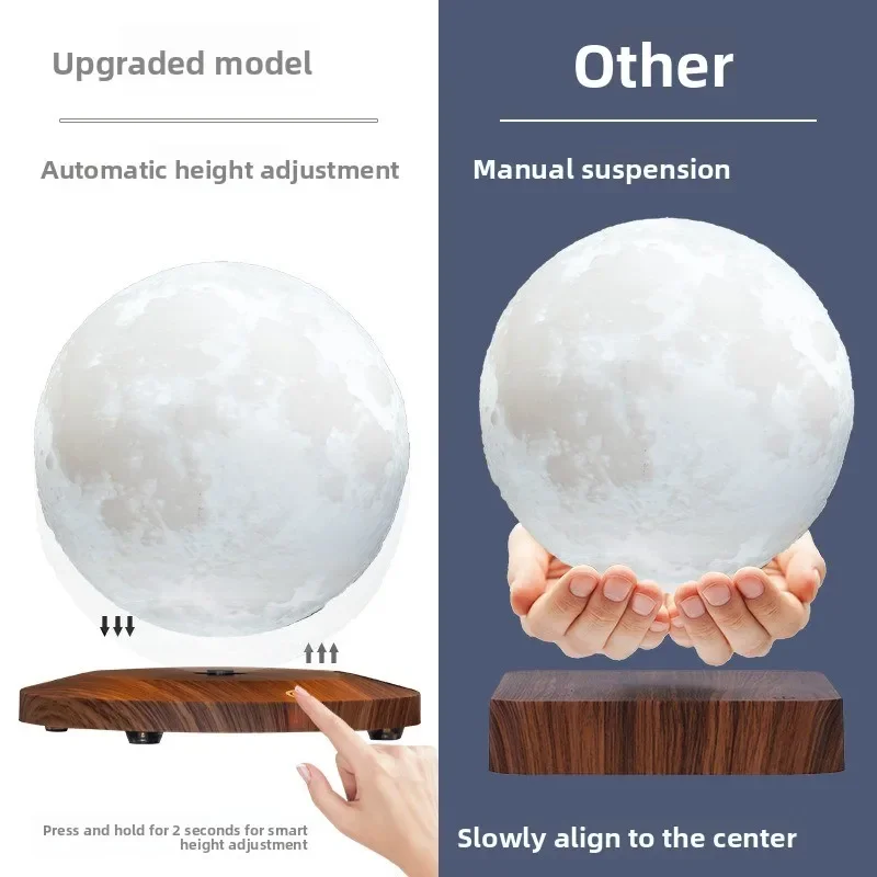 Automatic lifting maglev moon sprinkler globe, night light atmosphere