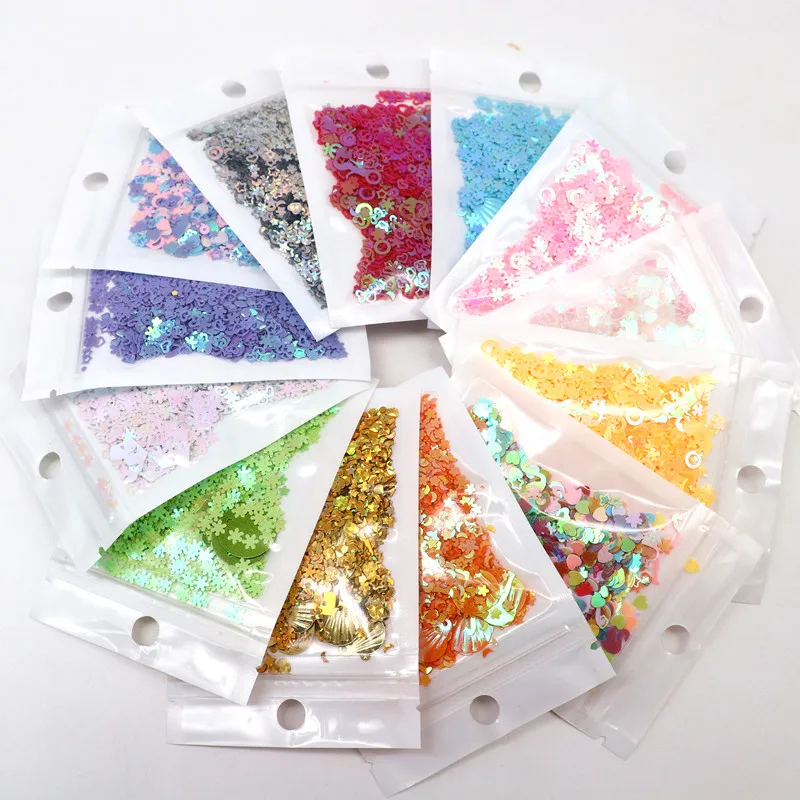 Sequin Glitter Mix Flower Star Heart Dot Shaped Loose Sequins for Shaker Card Nail Art Scrapbook Decoration Makeup Confetti