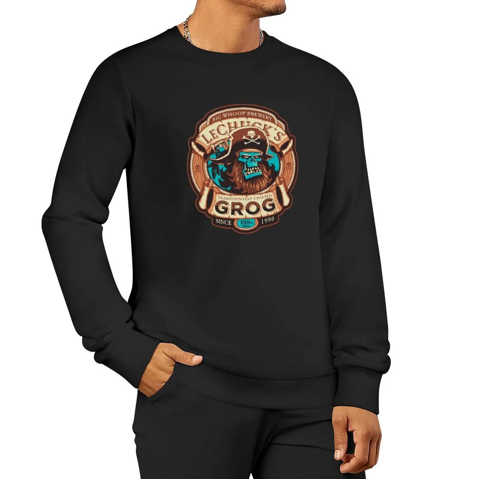 LeChuck's Grog - Craft Beer - Monkey Island - Vintage Video Game Pullover Hoodie autumn korean style clothes sweatshirts