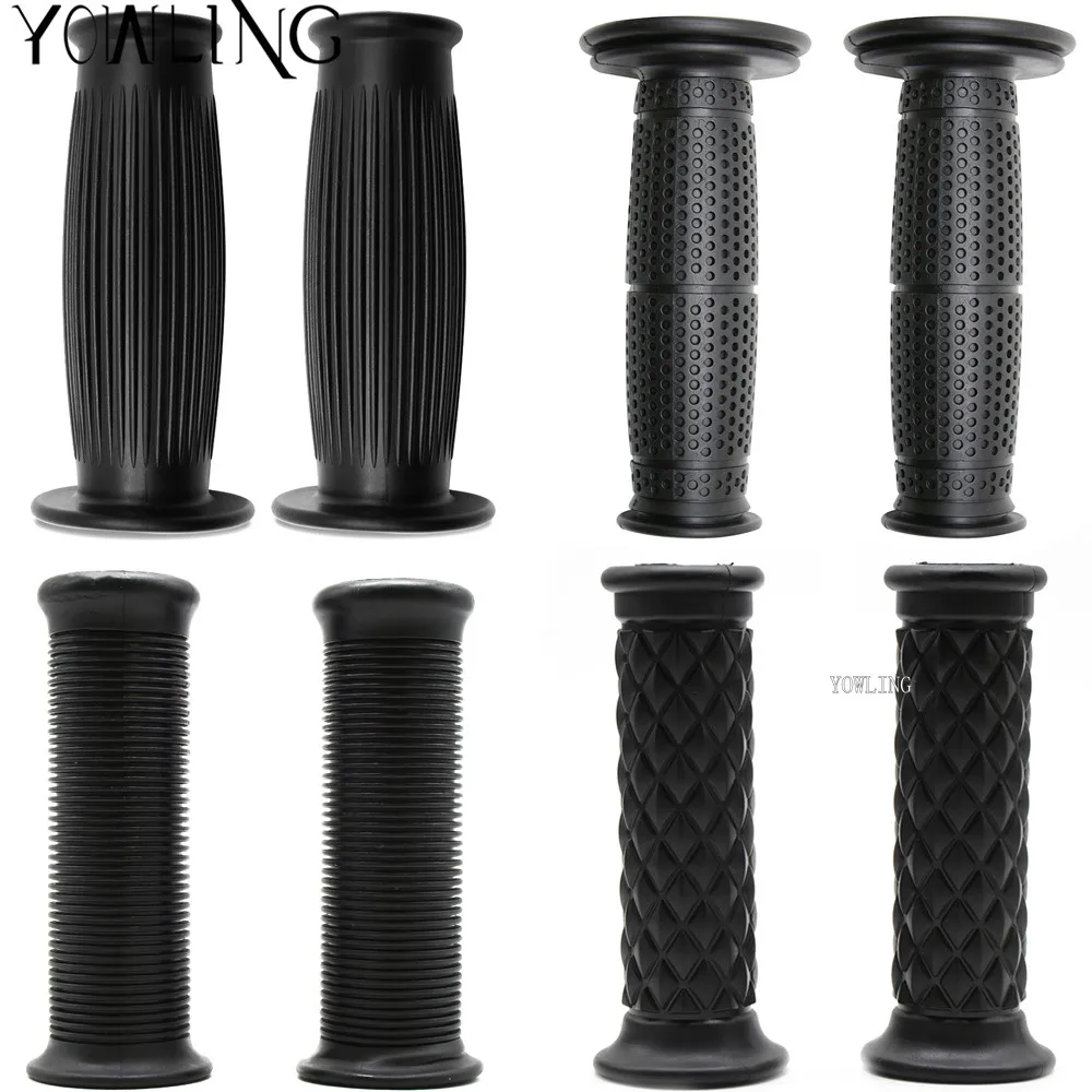 2PCS Universal Black Rubber Motorcycle Handlebars Hand Grips 22mm FOR CG125 CB400 HONDA KAWASAKI SUZUKI DUCATI