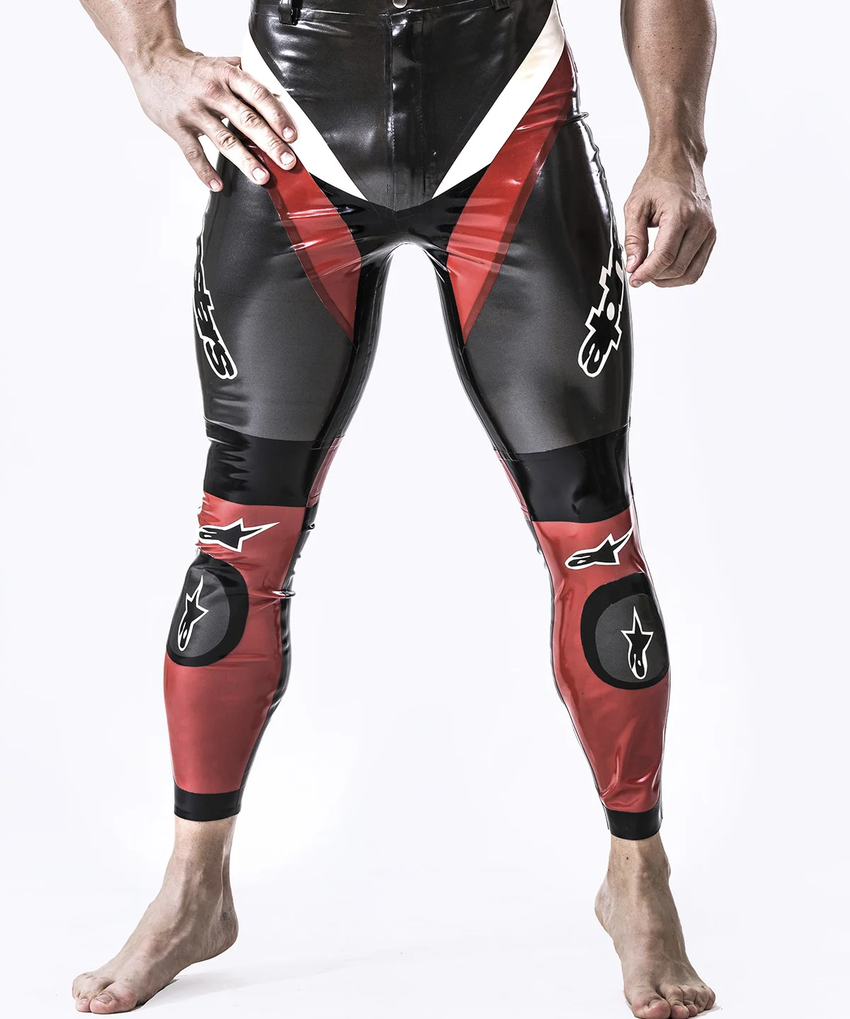 

customized trousers men's fashion latex leggings rubber pants cosplay party clubwear latex handmade clubwear cosplay