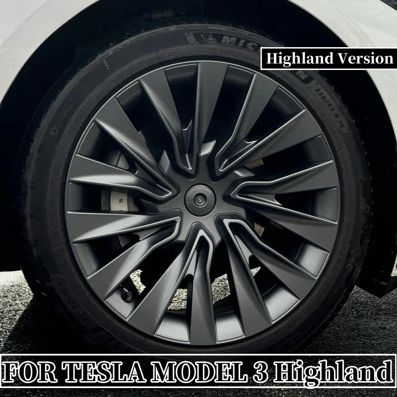 4PCS 18 Inch Hub Caps For Tesla Model 3 Highland Version 2024 Performance Replacement Wheel HubCap Full Rim Cover Accessories