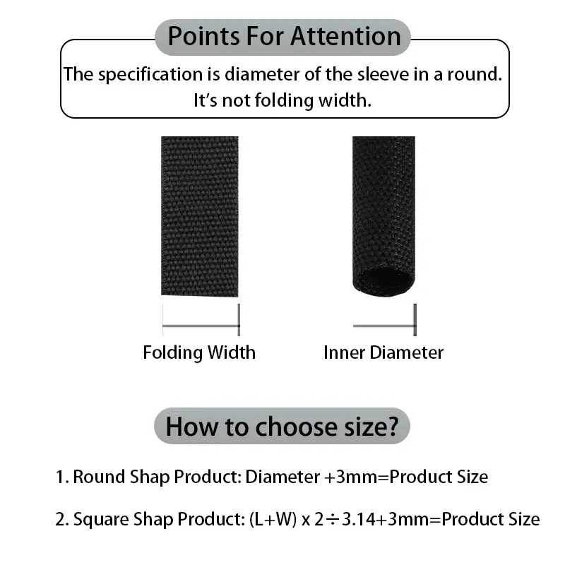 熱収縮編組スリーブ ブラック 4mm～100mm 布製 絶縁PET オートラインオーガナイザー ワイヤー保護シュリンクラップシース