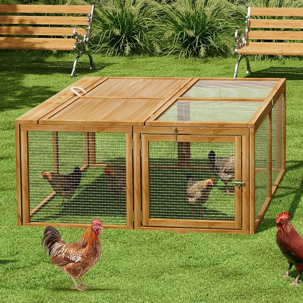 

Folding Chicken Coop Rabbit Hutch, Small Animal Playpen with Top & Side Doors for Chickens, Rabbits, and Poultry, 45.5