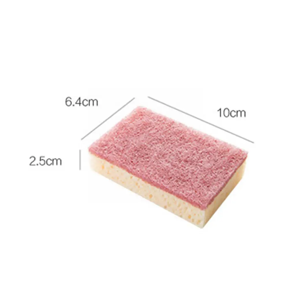 6pcs Seaweed sponge double-sided sponge wipe Fiber Cleaning Kitchen Scrubber Dishwashing Non Scratch Plant Based Scrub Sponge