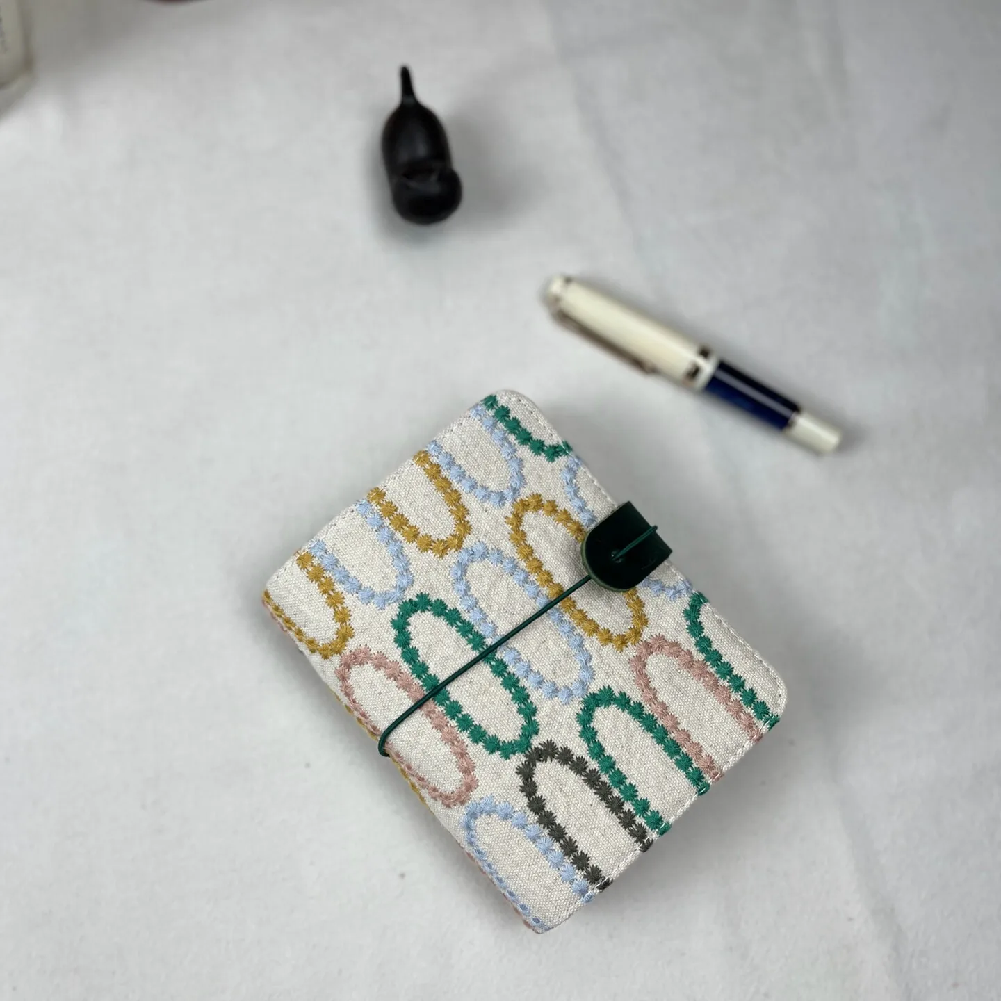 Embroidered Fabric Notebook M5 Planner Diary Pocket Mini Loose-leaf Notebook Student Notepad Portable