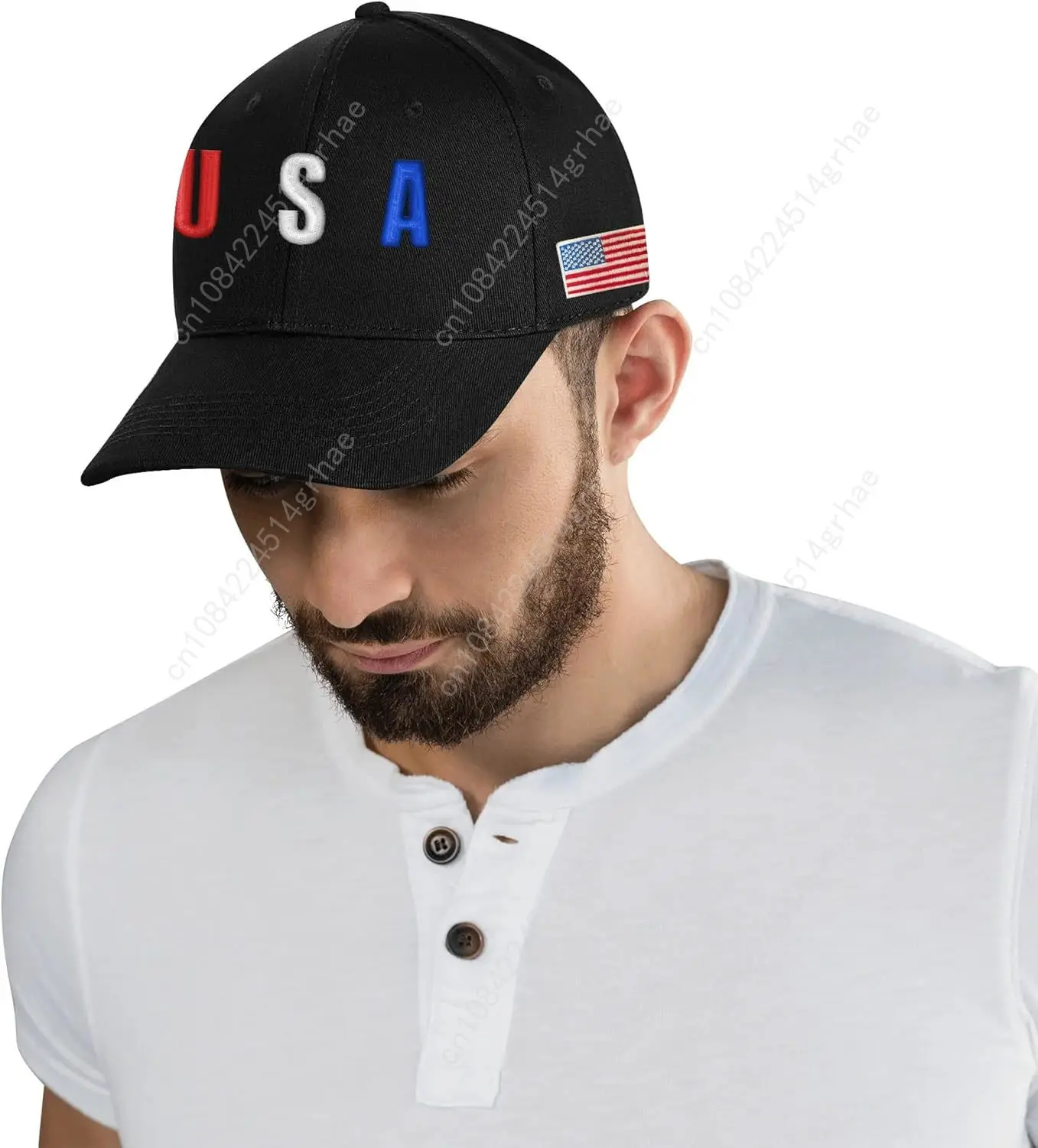 USA Hat Man Woman Baseball Hats 3D Embroidery American Flag Cap Fashion Caps Bent Visor Headdress Red