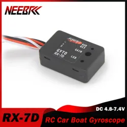 NEEBRC żyroskop samochodowy RX-7D Mini Gyro Micro DC 4.8-7.4V dla RC pojazd wyścigowy Model łodzi cyfrowy/analogowy serwomechanizm uniwersalny odbiornik