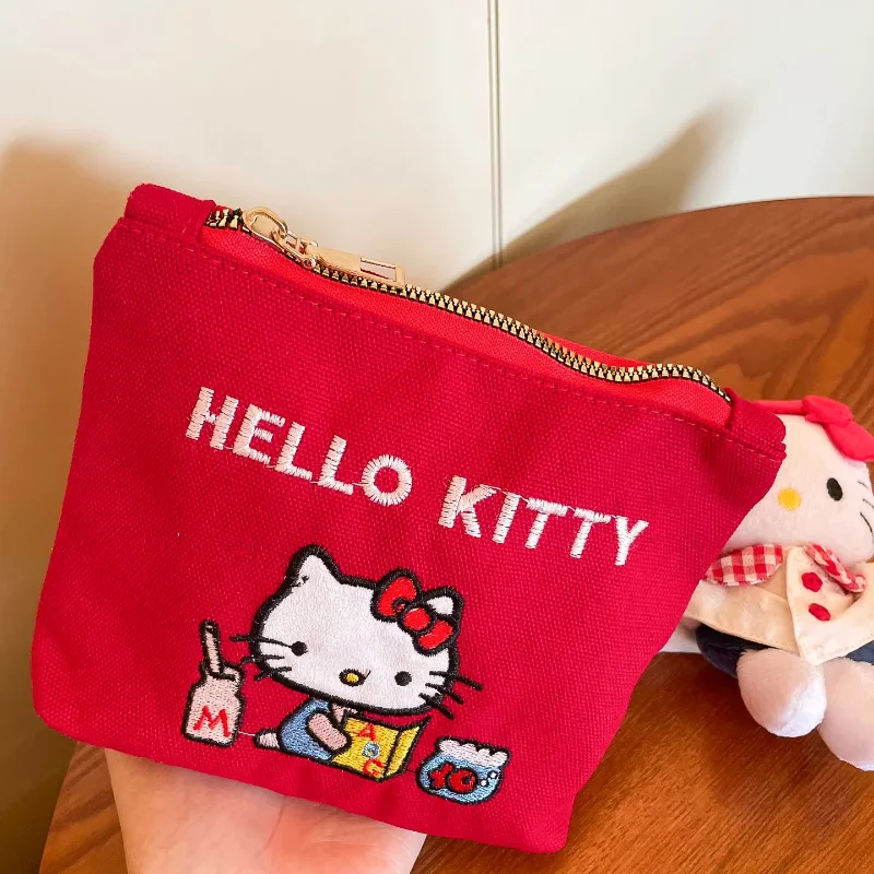 المرأة الجديدة Kawaii موضة الأحمر المرأة سعة كبيرة حقيبة مستحضرات تجميل لطيف الفتيات السفر حقيبة التخزين صفر محفظة الهدايا ، القرطاسية