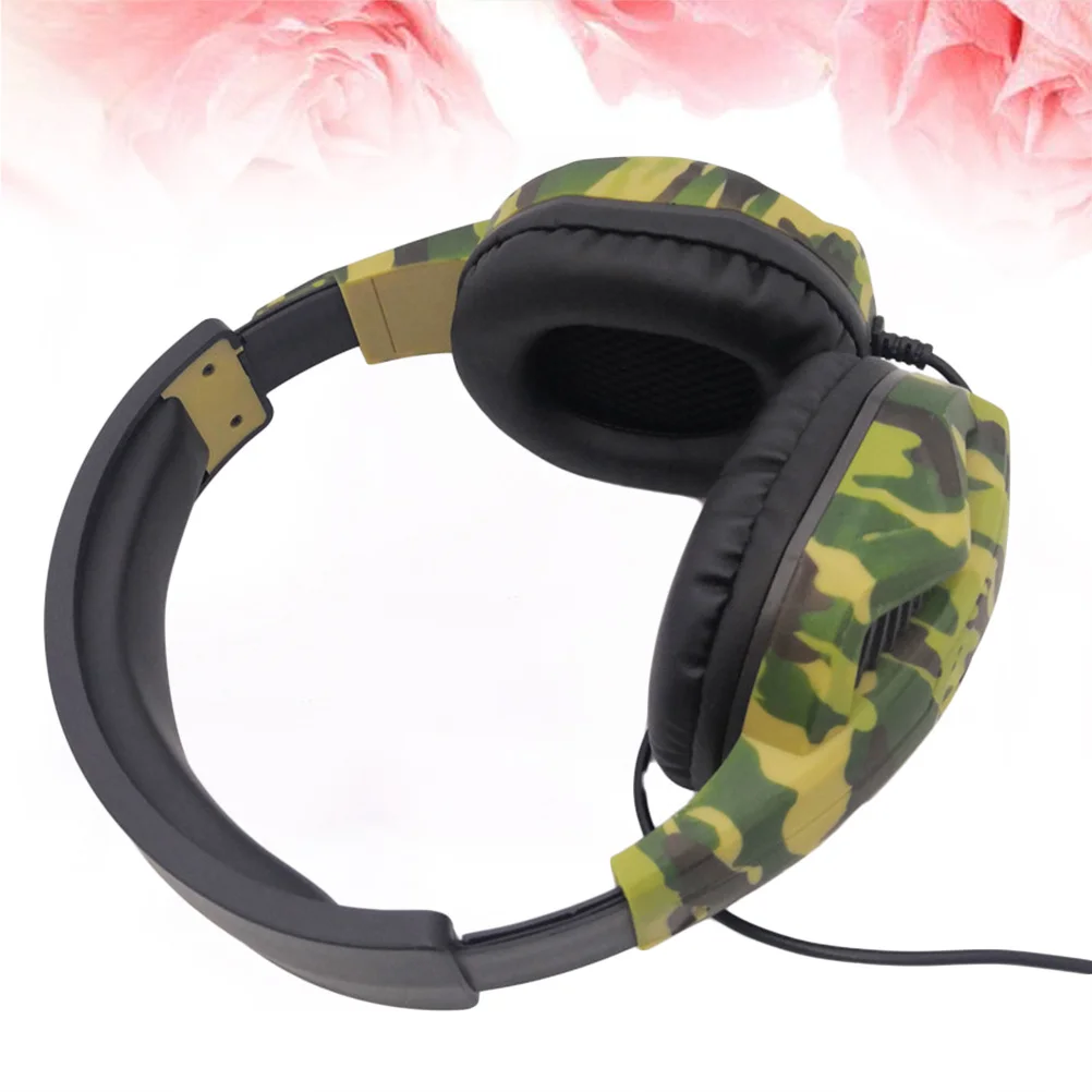 

Camouflage Headset Green Ergonomic Pu Ear Muffs Lightweight For Gaming Computer Mobile Laptop Subwoofer Sound Clear