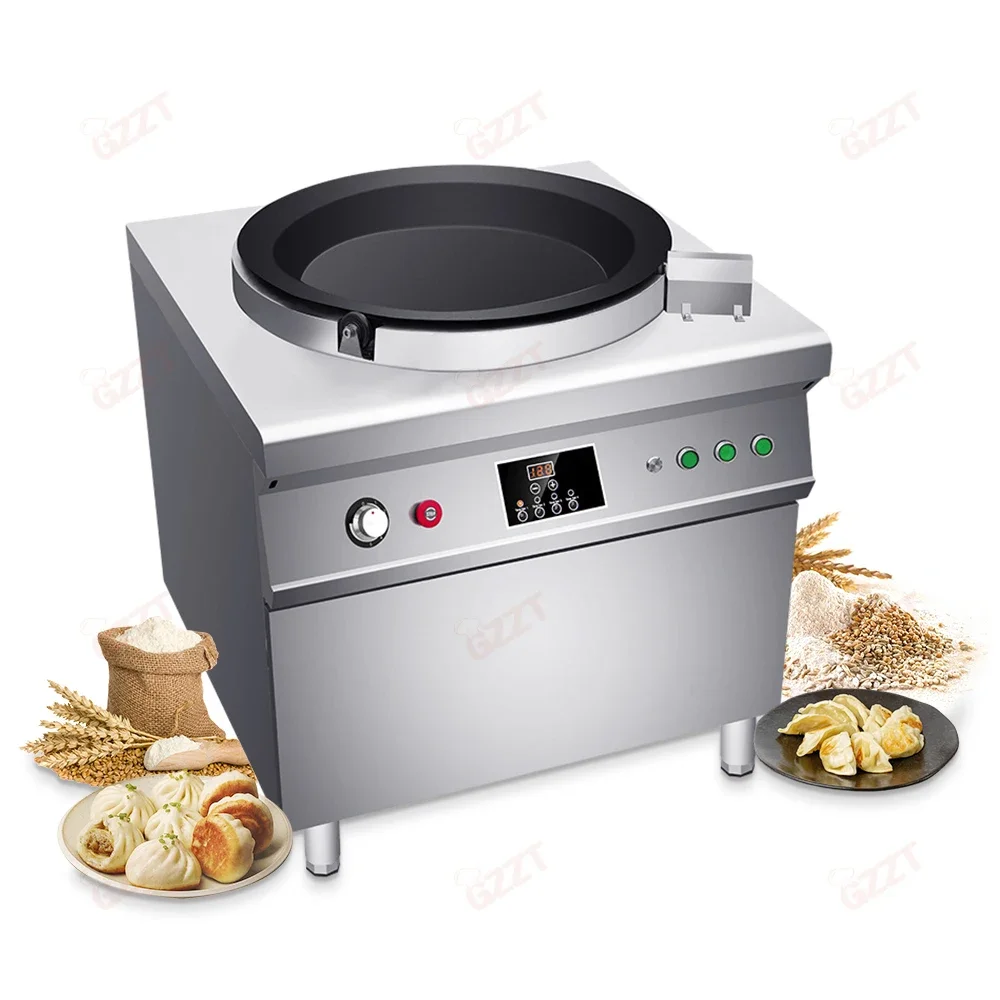 Automatic Rotation Samosa Fry Pan Making Machine Commercial Rotary 50cm  Dumpling Frying Pan Fry Bun Baozi Fryer