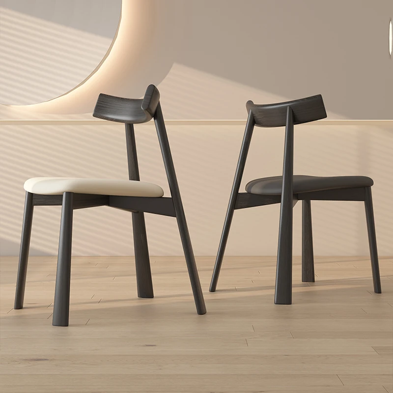 

Solid Wood Dining Chair Household Back Ash Wood Designer Single Modern Chair Mobile Room Relax Sedie Design Legno Furniture