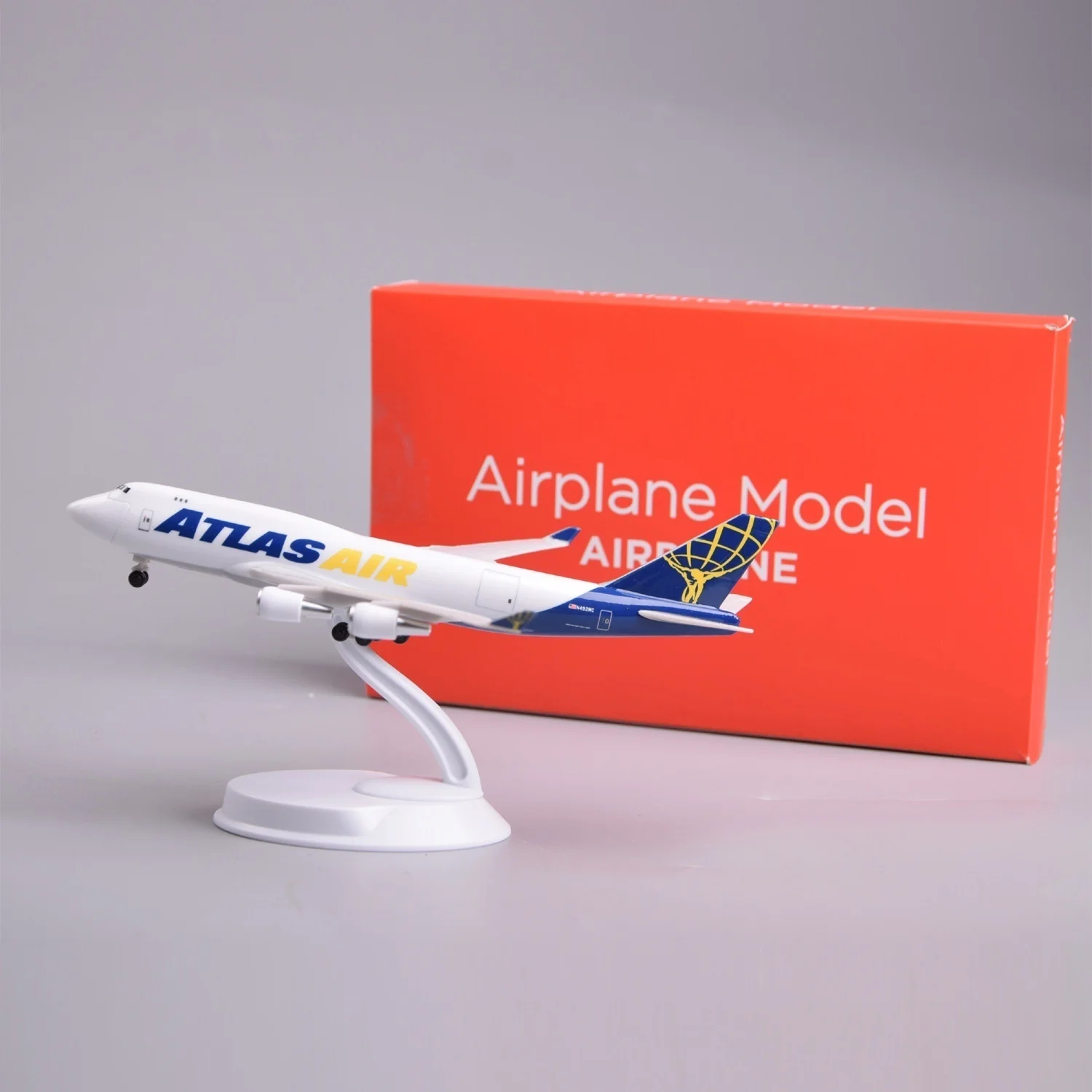 

20cm Atlas cargo Airplane Model Toy Kit with Stand And wheel cabin door Openable for Aviation Enthusiasts Gifts or Decorations