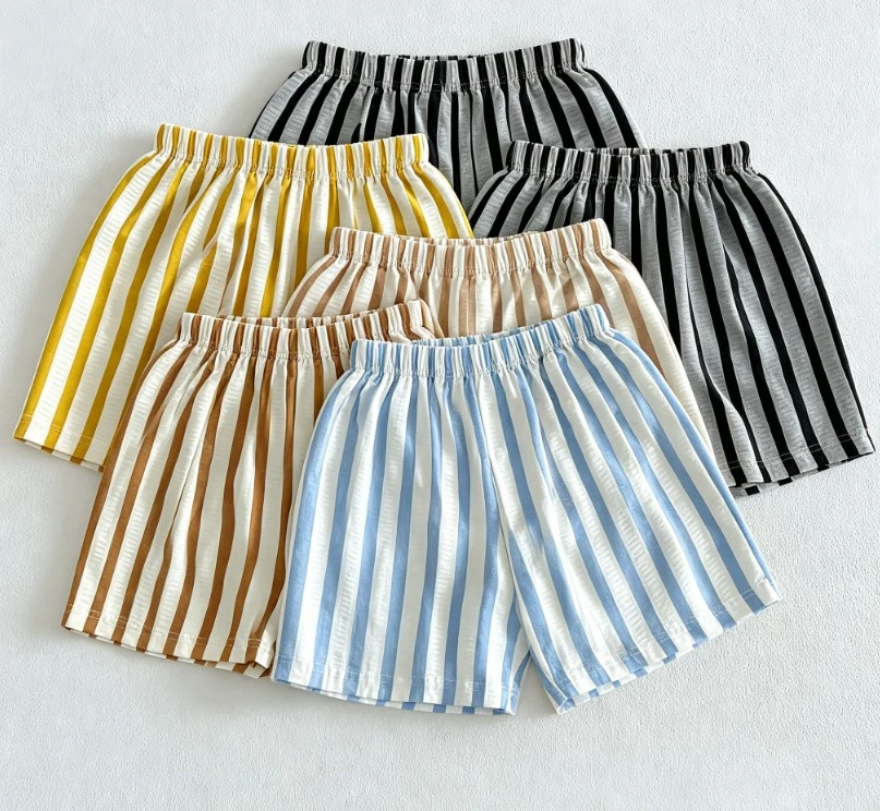 Toddler Fashion Stripe Thin Summer Shorts Kids Loose Wide Thin Fabric Multicolor Options Trousers Baby Daily Bottoms Shorts Wear
