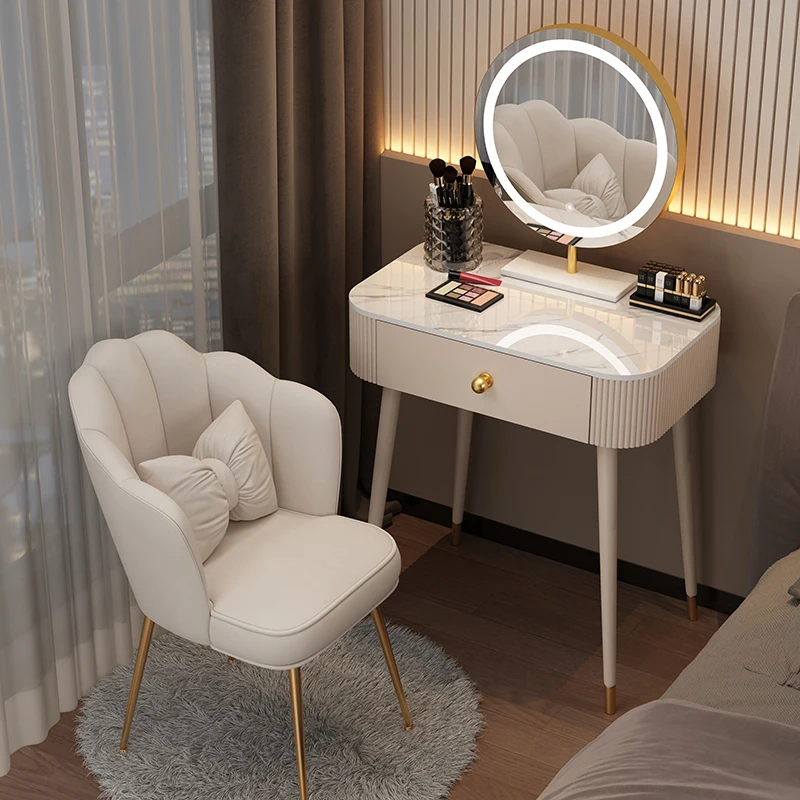 Rock board dressing table, luxurious and luxurious, modern and simple solid wood dressing table in bedroom