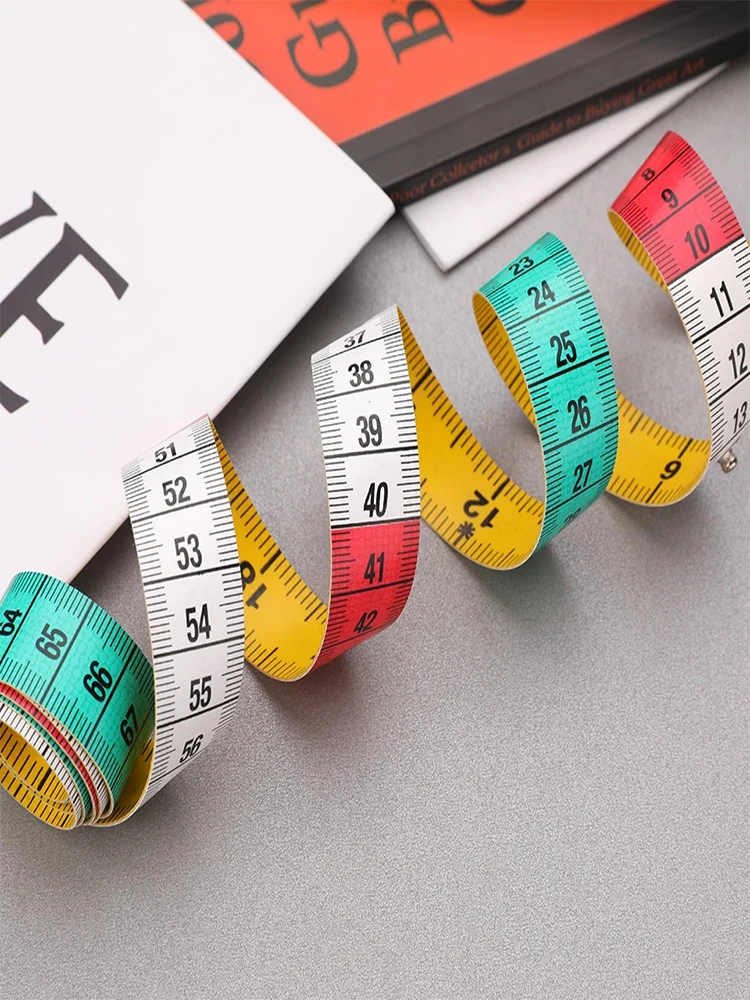 Ruban souple de qualité allemande avec attaches à pression, ruban à mesurer multicolore doux, ruban à mesurer double face, outil de couture, 1 pièce