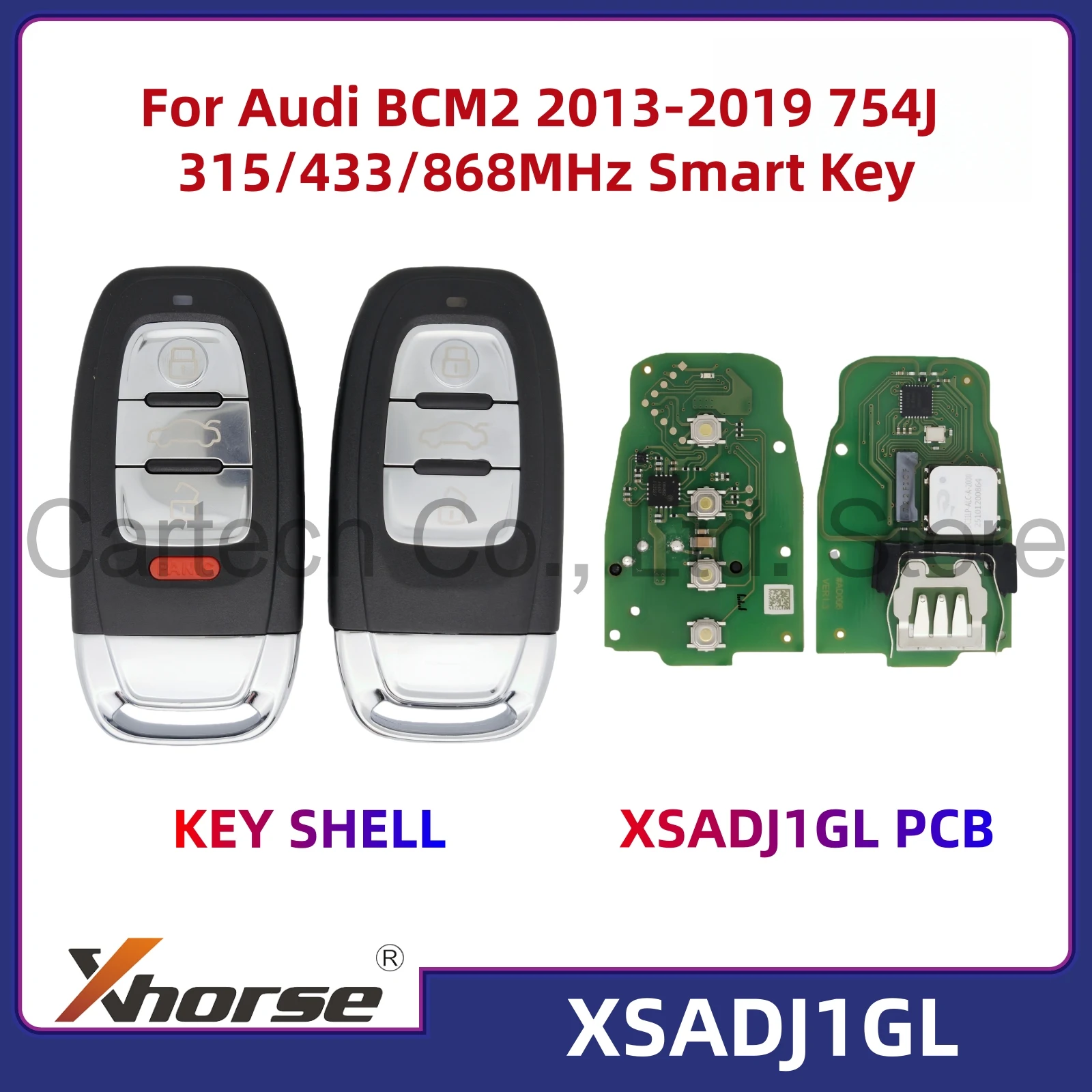 

Xhorse XSADJ1GL Smart Key 315 433868 МГц подходит для Audi BCM2 2013-2019 754J, работает с адаптером VVDI Audi BCM2