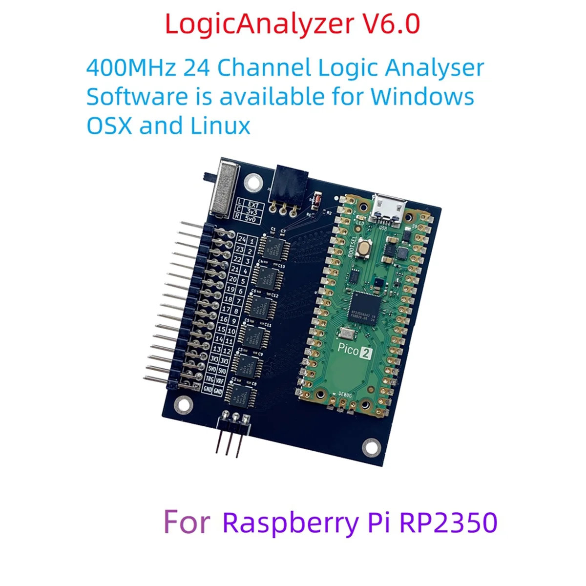Analizator logiczny V6.0 RP2350 Pico 2 - 400 MHz 24-kanałowy analizator logiczny do analizy obwodów -Y18A — zdjęcie produktu 2