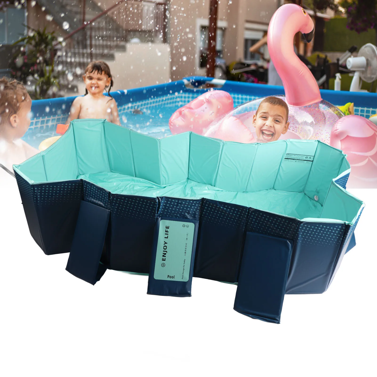 Backyard Pool Foldable Swimming Pool Folding Oversize Bath Pool Inflation  for Home Outdoor Kids Pool Oversize Swimming Pool