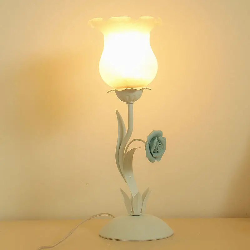 Homhi Rose Flower Table Lamp Led Lights Table Lamp For Girl Bedroom Edside Lamp Room Decorarion Cute Desk Items  HTL-087