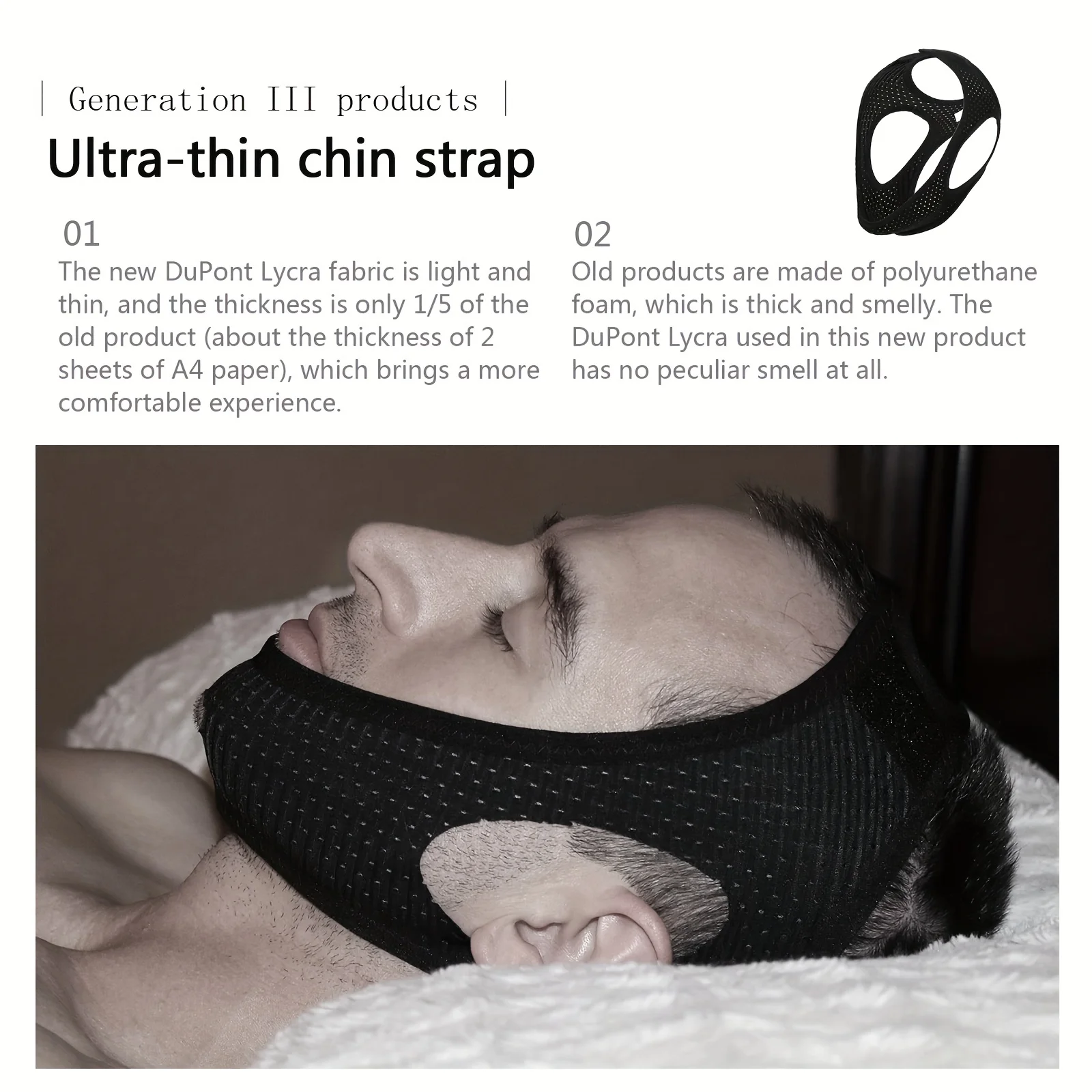 1pc Anti Snore Chin Strap, Anti-Dry Mouth Chin Strap For CPAP Users, Stop Snoring, Snoreless Sleeping Solution For Men And Women