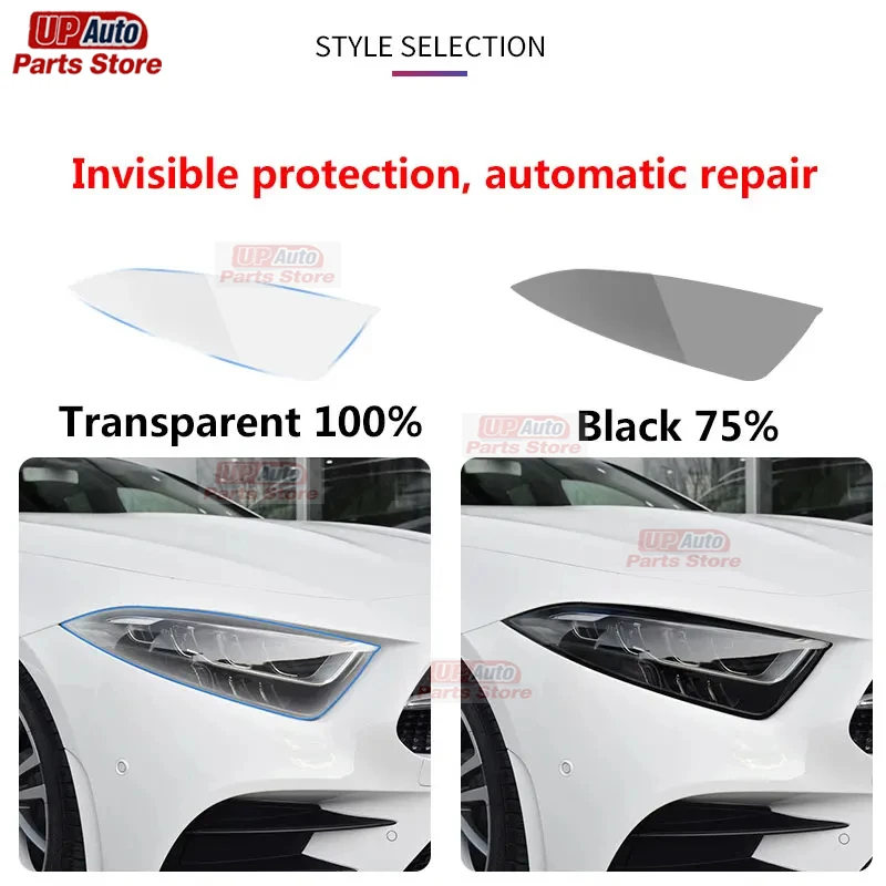 2 قطعة سيارة العلوي طبقة رقيقة واقية كشافات استعادة شفافة سوداء ملصق من البولي يوريثان ل Volkswagen VW ID4 ID.4 X اكسسوارات #2