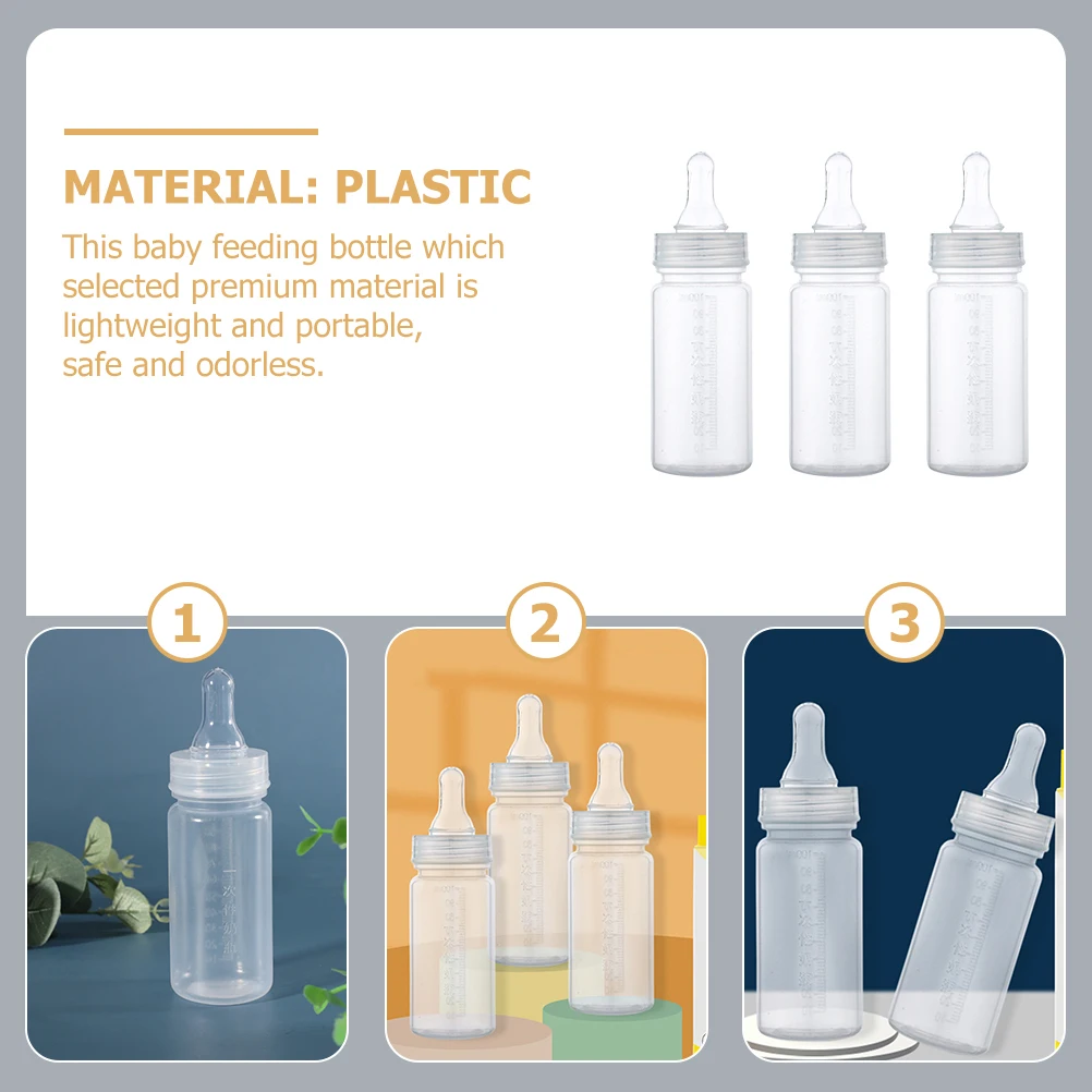 4 Pcs Newborn Baby Bottles 100ml Transparent Disposable Scale Design Leak Proof Portable Infants Feeding Bottle Safe Durable