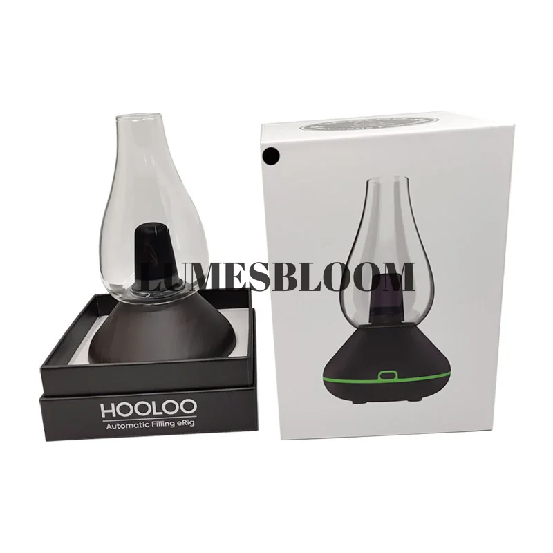 Hooloo Glass Cup Atomizer lED Home Ornaments Bluetooth Music Black Case Gift Set 510 Stainless Steel Cores Nail Accessories Kit