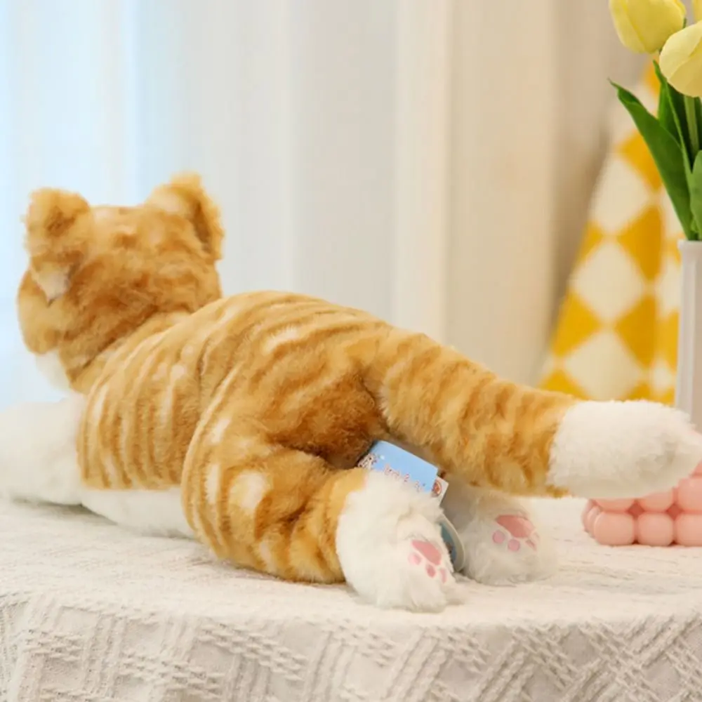 50cm Size Imitation Lying Cat Realistic Design Soft Material Realistic Cat Cute Simulation Hairy Texture Cute Lying Cat Gift