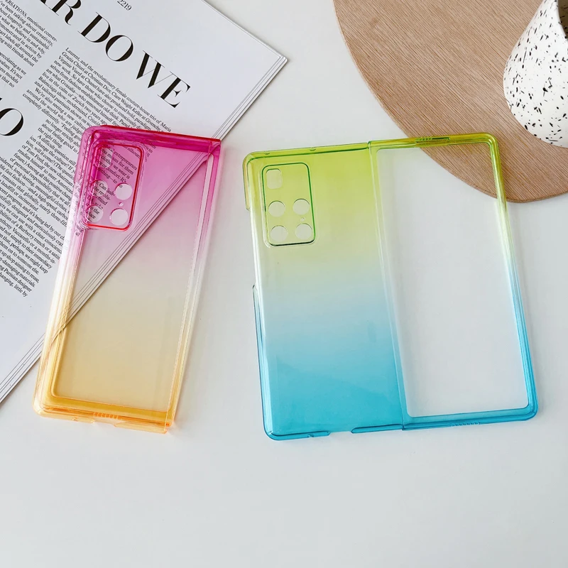 Mate X2 Funda Case for Huawei Mate X2 X 2 Transparent Gradient Hard PC Shockproof Protective Mobile Phone Case Cover