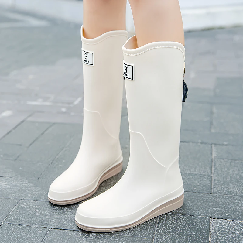 Japan fashion Boots  Rain Boots Women's Fashion Outer Wear Non-Slip Waterproof Wear-Resistant Rubber Shoes Women Catch the S...