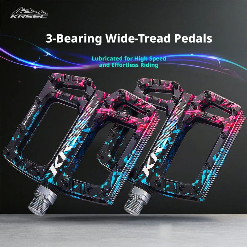 

Bike Pedals - MTB Mountain Bicycle Pedals with Bearings, Non-Slip Wide Platform, Ultra-Light Aluminum Alloy