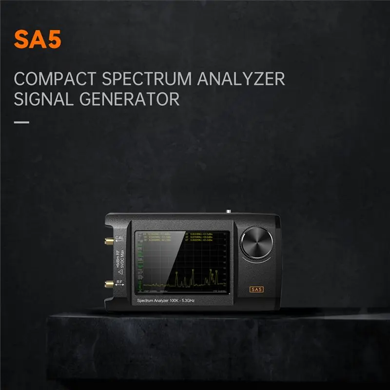 BHBD-Newest 4Inch IPS LCD SA5 Spectrum Analyzer Spectrum Anslyzer 100K-5.3Ghz Signal Generator Built-In 5000Mah Battery