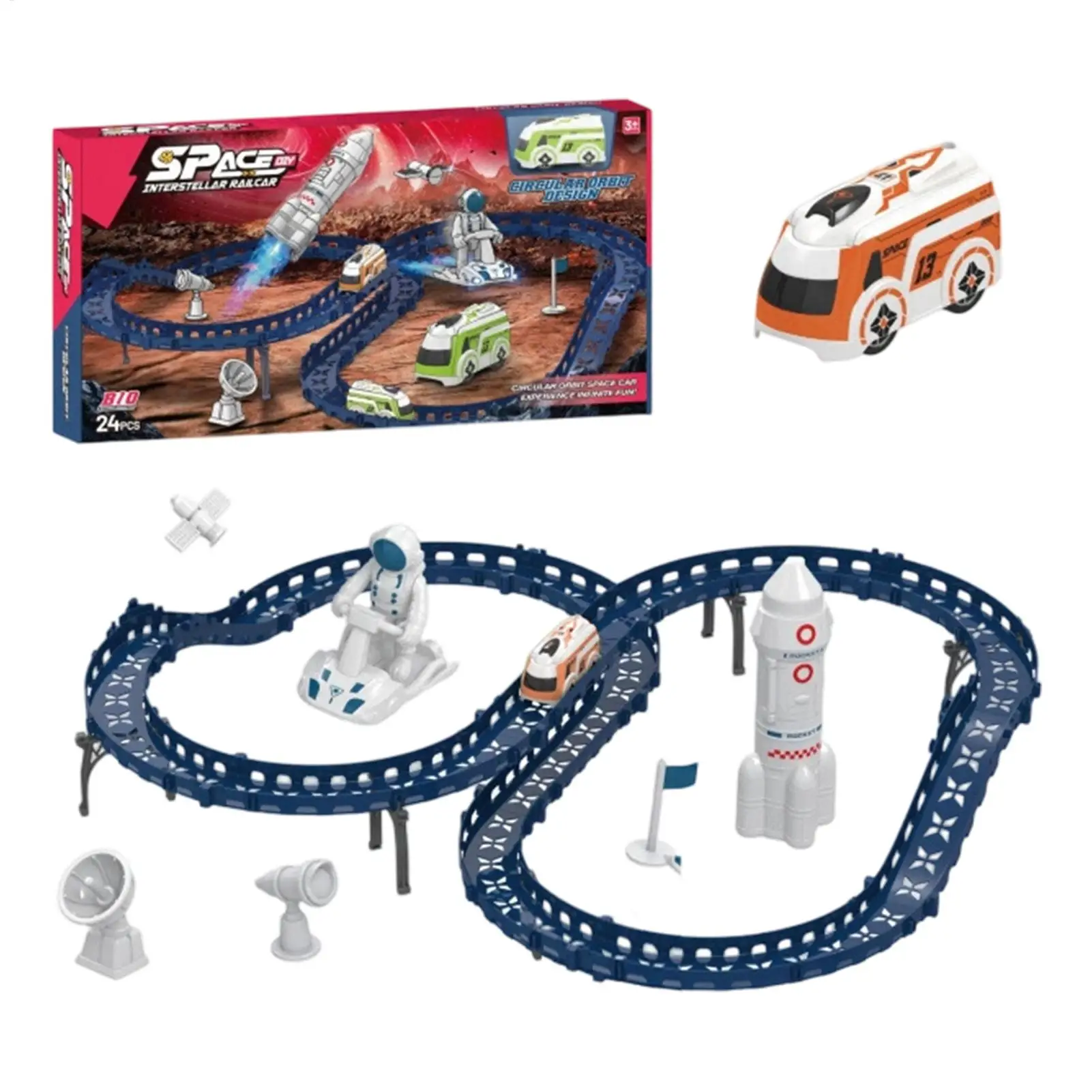 Space Track Set Electric Children Early Development Game Educational Assembly Toys for Boys Girls Preschoolers Living Room