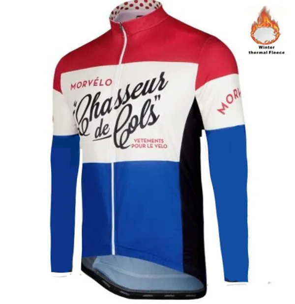 Morvelo Winter Thermal Fleece Men's Cycling Jersey Long Sleeve Ropa Ciclismo Bicycle Wear Bike Clothing Maillot Ciclismo