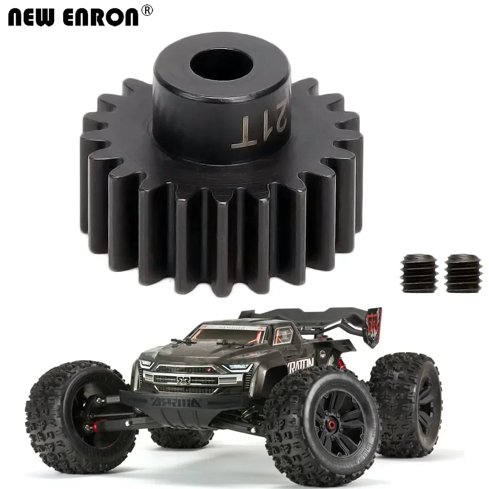 NEW ENRON Harden Steel 21Teeth M1 5MM Motor Pinion Gear ARA310968 for RC ARRMA 1/5 1/7 1/8 6S Kraton Typhon Outcast Ntotrious