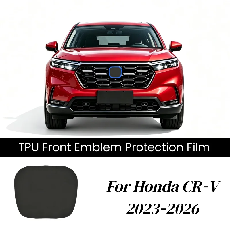 Pre‑Cut Dark Smoked TPU PPF Front Emblem Protection Film For Honda CRV CR‑V 2023‑2026 Anti‑Scratch Exterior Styling Accessories