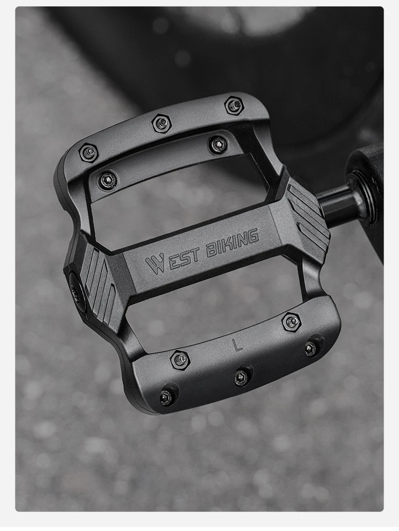 WEST BIKING Fahrradpedale, leicht, 3 Lager, Nylon-Fahrradpedal, verbreitert, rutschfest, gedichtete Lager, flache Pedale, Fahrradteile – Detail 13