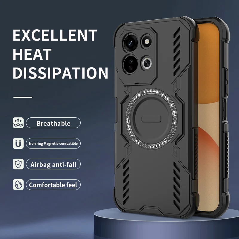 Magnetic Armor Case for Redmi Note 17 Pro Max 17 Pro 17 Global Cover Strong Magnet for Mag-safe Anti-fall Heat Dissipation Shell