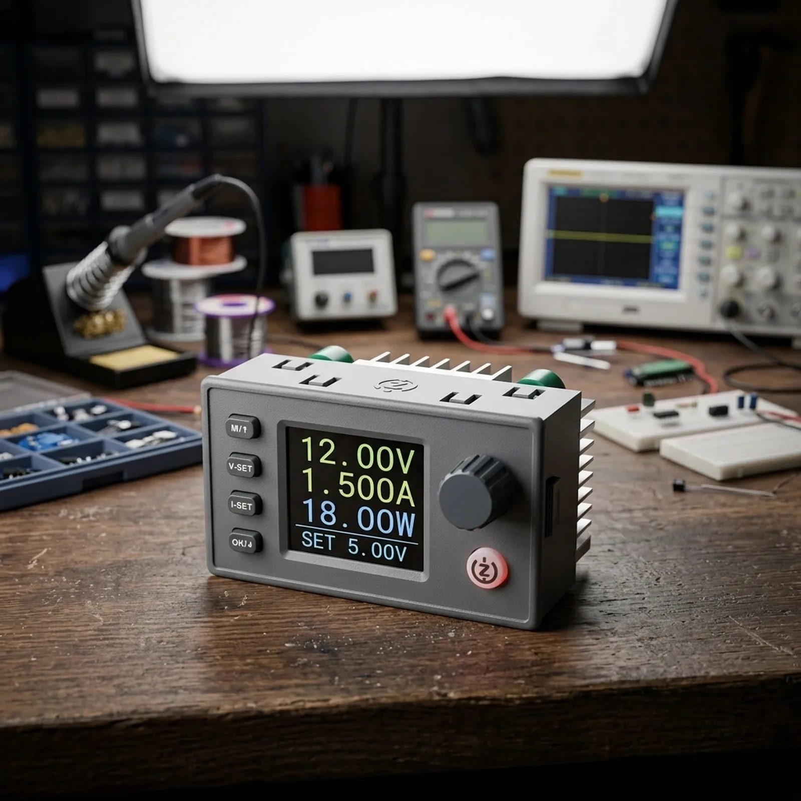 Adjustable Voltage CNC DC Converter Device Debugging 83x48x29.4mm 40W Adjustable Power Supply 1.8 Inch Large Screen