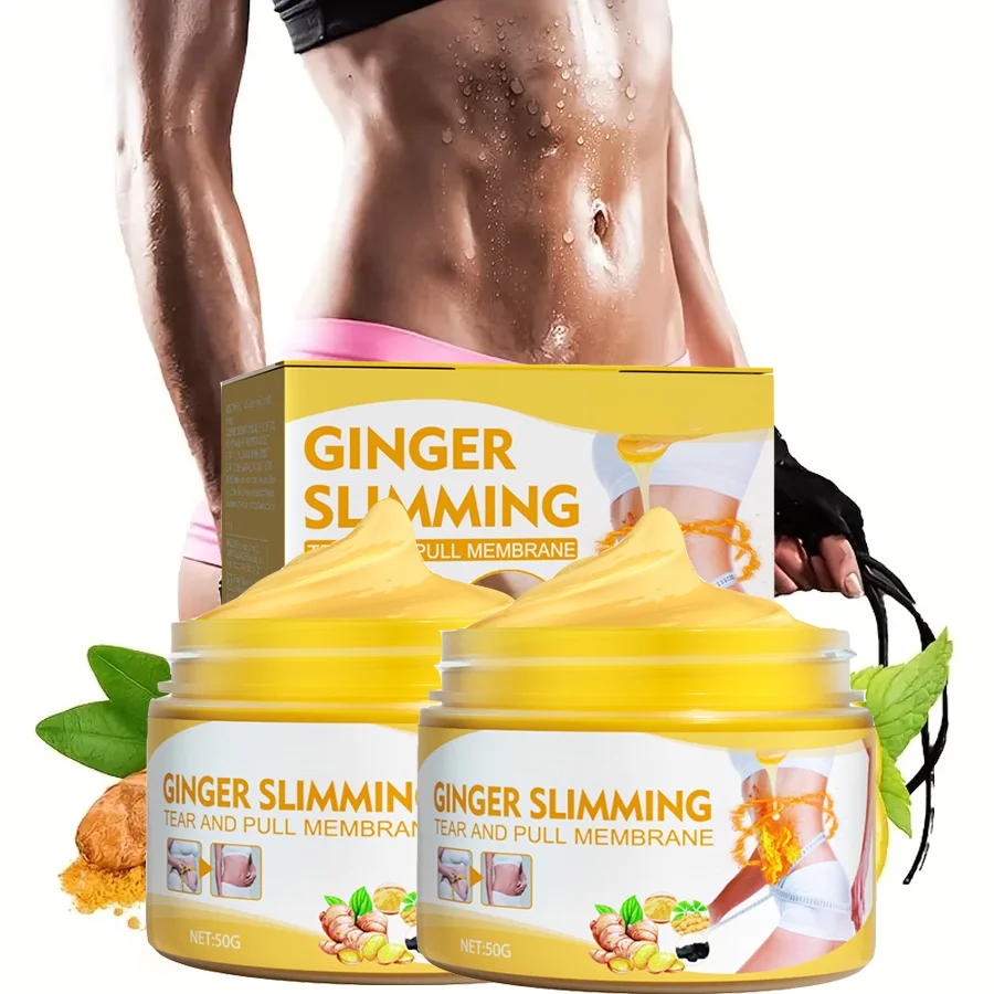 

2 Pcs Ginger Fat Burning Cream Anti-Cellulite Full Body Slimming Weight Loss Massaging Cream Leg Body Waist Effective
