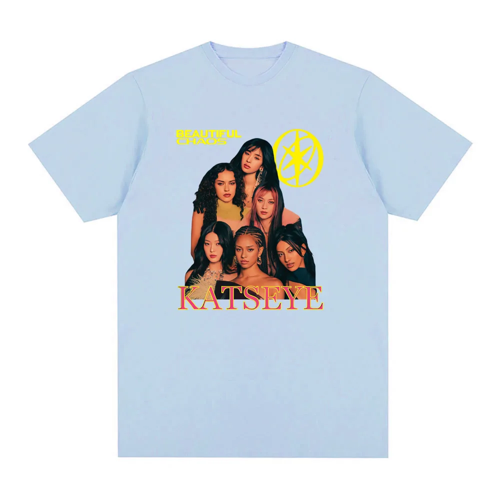 Katseye 2025new نمط تي شيرت الجرافيك الهيب هوب CottonTee-قميص كم القوطية التي شيرت سوداديراس الكورية نمط عادية PunkClothing