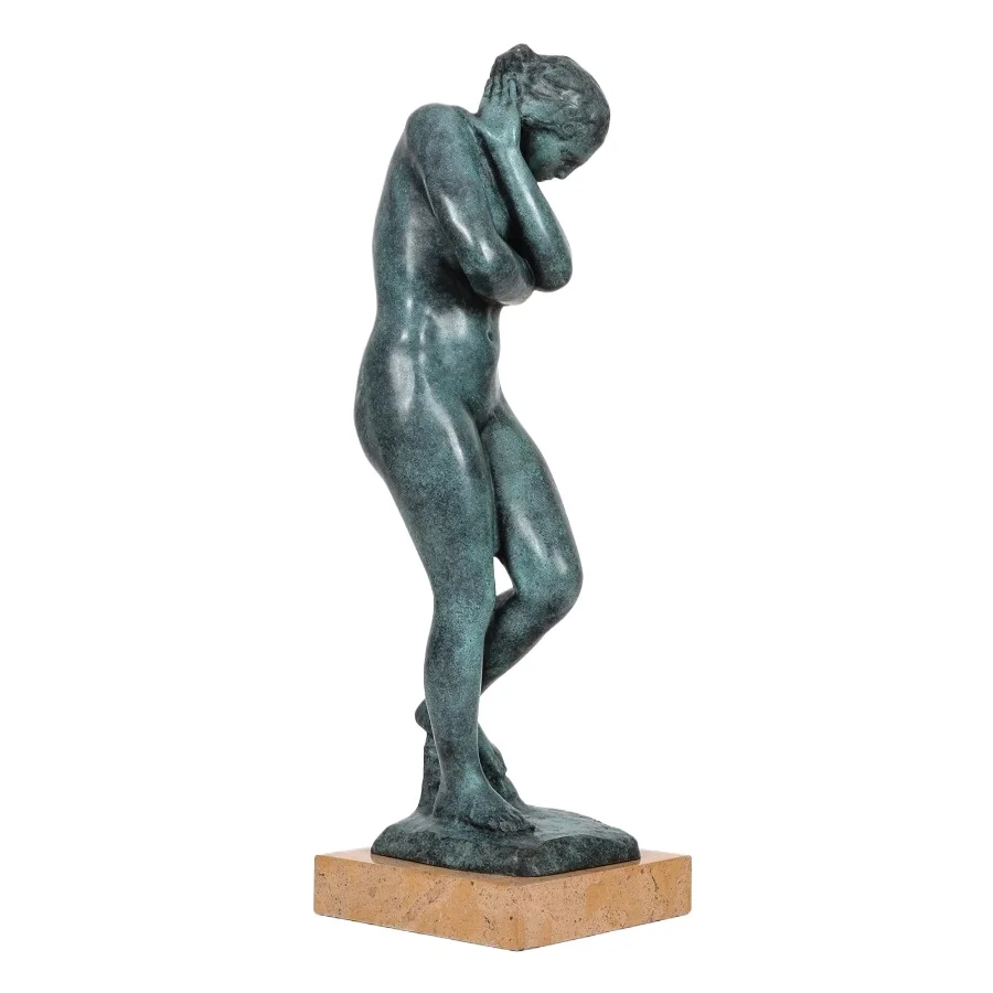 Rodin Eve Statue Bronze Sculpture Antique Copper Craft Famous Female Figurine Vintage Art Collectible Home Decor Gift For Desk