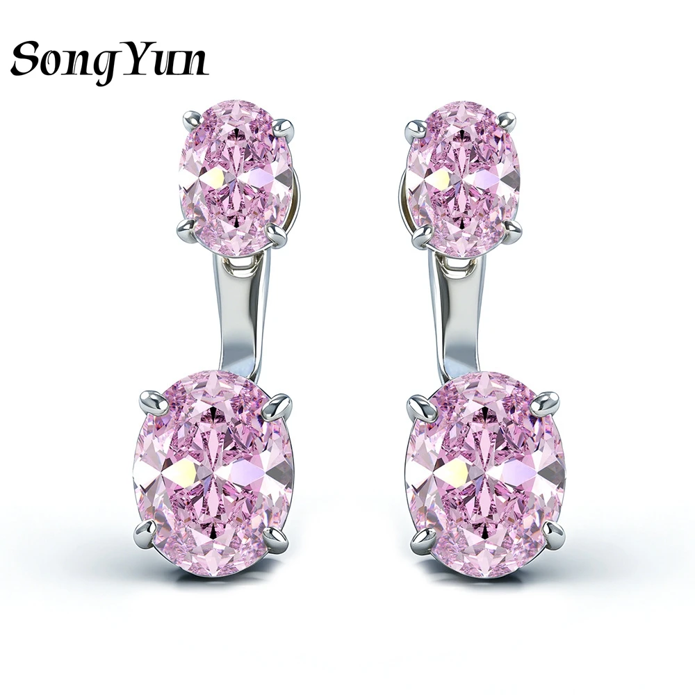 

SONGYUN Luxury Jewelry 925 Sterling Silver Earrings Zircon 7A Hoop Daytime for Wife 18K Real Gold Plated Fine Jewelry Earring
