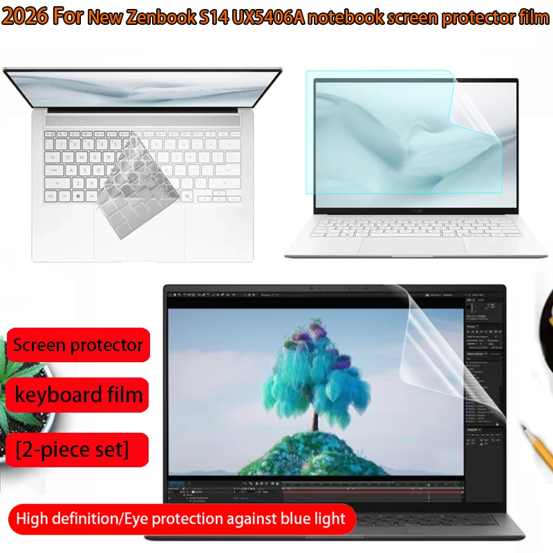 

Защитная пленка для HD-экрана и клавиатуры для ноутбуков New Zenbook S14 UX5406A и UX5406S (2025-2026 гг.), аксессуары для защиты от царапин