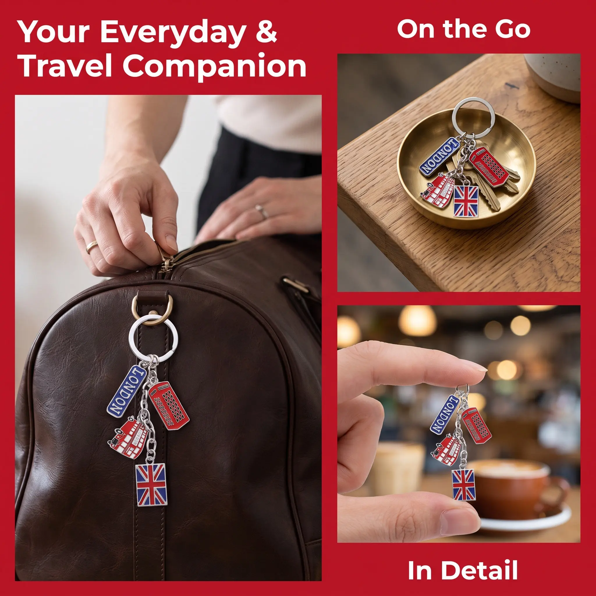 Travel Accessories London - 2Pcs British Souvenir Keychains for Travel