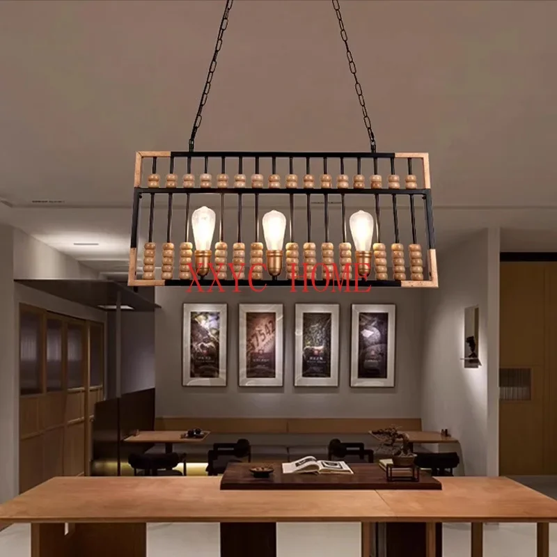 

Cashier Hot Pot Restaurant Decorative Creative Personality Nostalgic Industrial Style American Retro Abacus Chandelier