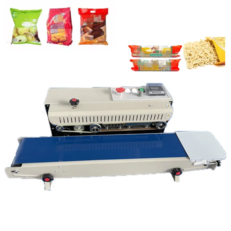 FR900 horizontal heat plastic bag pouch sealer automatic continuous table sealing shrink sleeve seaming machine