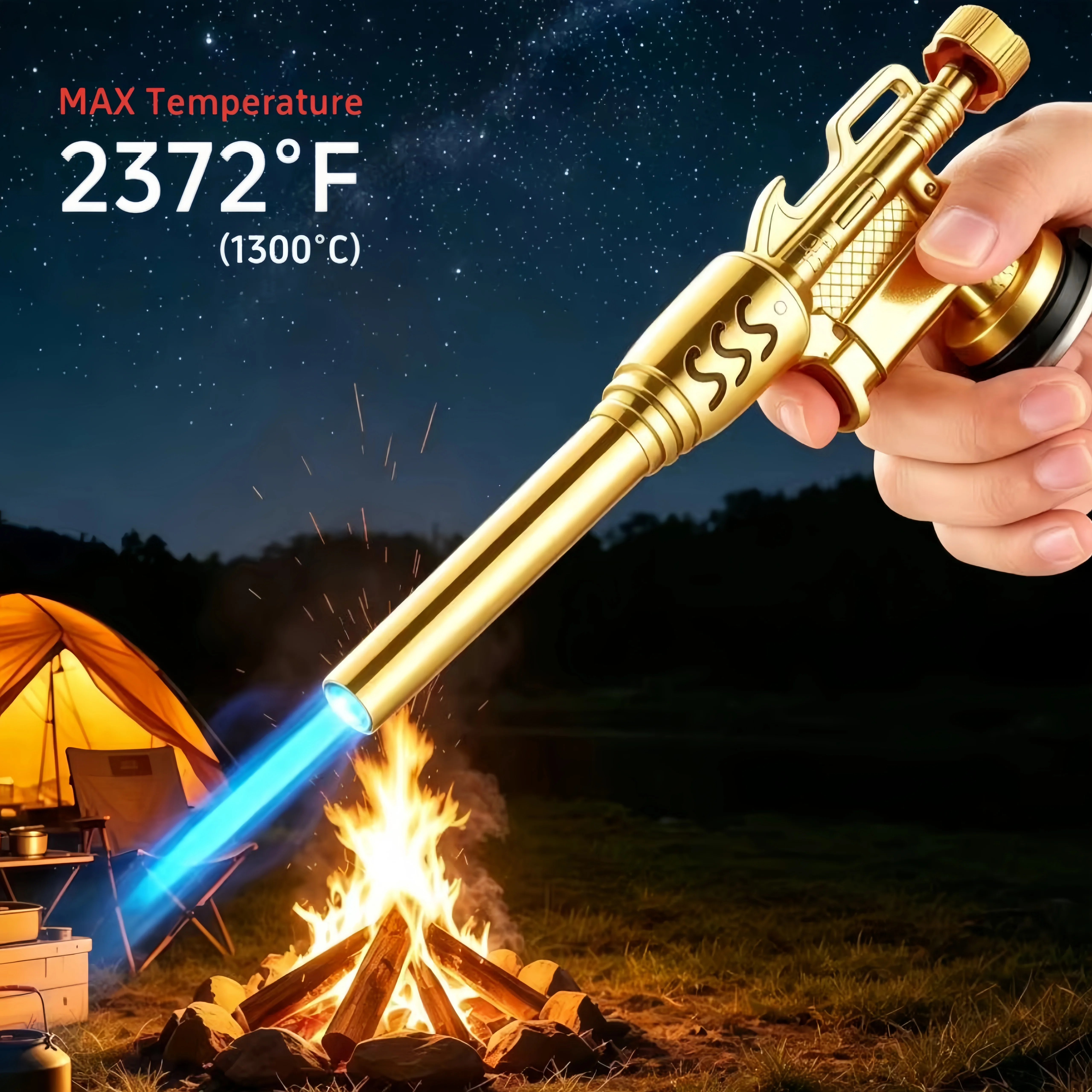 最大6インチの大型炎を出す、耐熱性のライター。最高温度237 - Camping Cooking Flame のレビューと価格